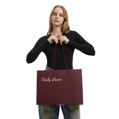 Özel Şık Büyük Kağıt Alışveriş Çantaları Elbiseler Kişiselleştirilmiş Logo Tasarımı Geri Dönüştürülmüş Moda Toplu Lüks Marka Çantaları Mağazalar İçin