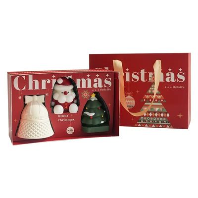 Özel Logolu Lüks Kırmızı Kağıt Noel Kutusu, Hediye Paketleme, Yiyecek, Takı, Eczane Markalı Tasarım için Saplı