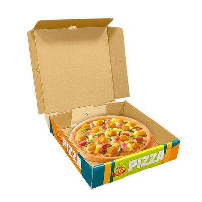 Özel Logo Yazdırma Beyaz Dalgalanmış Pizza Paketleme Katlanabilir Kağıt Gıda Kartonu