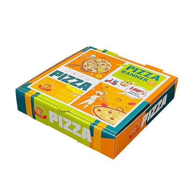 Özel Logo Yazdırma Beyaz Dalgalanmış Pizza Paketleme Katlanabilir Kağıt Gıda Kartonu
