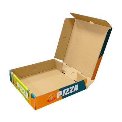 Özel Logo Yazdırma Beyaz Dalgalanmış Pizza Paketleme Katlanabilir Kağıt Gıda Kartonu