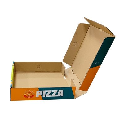 Özel Logo Yazdırma Beyaz Dalgalanmış Pizza Paketleme Katlanabilir Kağıt Gıda Kartonu