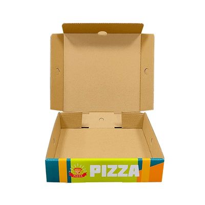 Özel Logo Yazdırma Beyaz Dalgalanmış Pizza Paketleme Katlanabilir Kağıt Gıda Kartonu