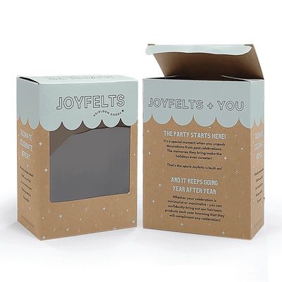 Kahverengi Kraft Kağıt Tuck End Kutusu Paketleme, Açık PVC Pencere Kütesi