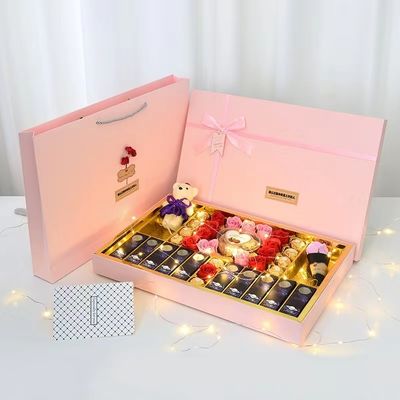 Yaratıcı Sevgililer Günü Hediye Paket Kutuları Dikdörtgen Sert Karton Paket Kutusu