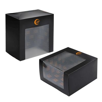 Baseball Şapkası Hediye Tuck Top Kutusu Açık PVC Pencere ve Parlak Laminasyon