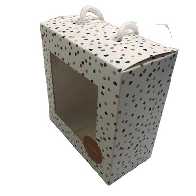 350 gram kaplı kağıt geriye dönük tuck katlanabilir pencere cüzdanı ip kolu ile paketleme kutusu