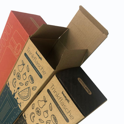 Özel Tuck Top Kutuları Kaplamamış Kraft E Flüt Su Şişesi Paketleme Kutusu