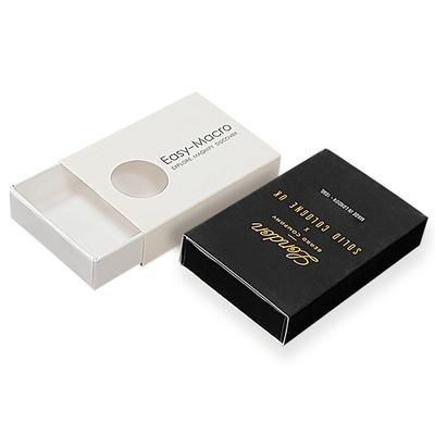 Geri dönüştürülmüş Sert Küçük Kağıt Kutusu Paketleme UV Finish Özel Kaydırma Kutusu Paketleme