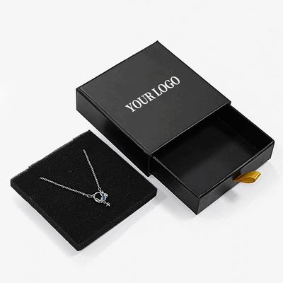 Custom Logo Foam Insert Sert Çekmece Mücevher Kutusu Yüzük Kolye Bilezik 9x9x3cm