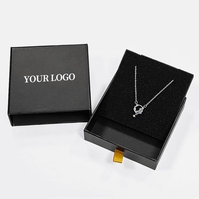 Custom Logo Foam Insert Sert Çekmece Mücevher Kutusu Yüzük Kolye Bilezik 9x9x3cm