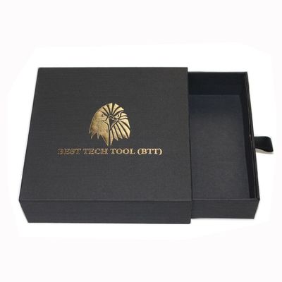 Özel siparişler Altın folyo köpük ekleme slayt tarzı siyah çekmece mum için mücevher kutuları