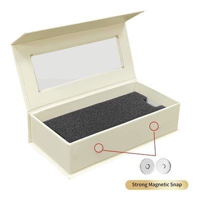 Gözlük ve güneş gözlüğü için özel manyetik flip kapak kutusu PVC açık pencere ambalajı