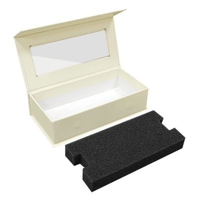 Gözlük ve güneş gözlüğü için özel manyetik flip kapak kutusu PVC açık pencere ambalajı