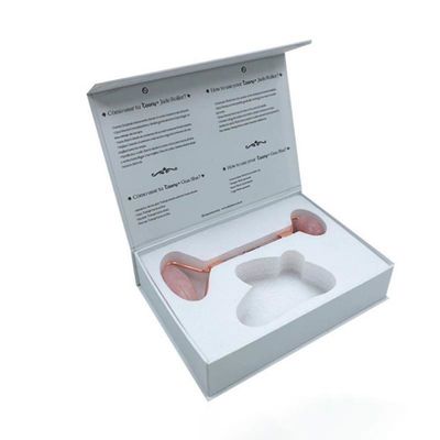 Kitap Flap Kutusu Özel Logo Yazdırılmış Guasha Jade Gua Sha Roller Aracı için Manyetik Sert Kutusu