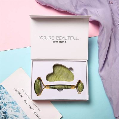 Kitap Flap Kutusu Özel Logo Yazdırılmış Guasha Jade Gua Sha Roller Aracı için Manyetik Sert Kutusu