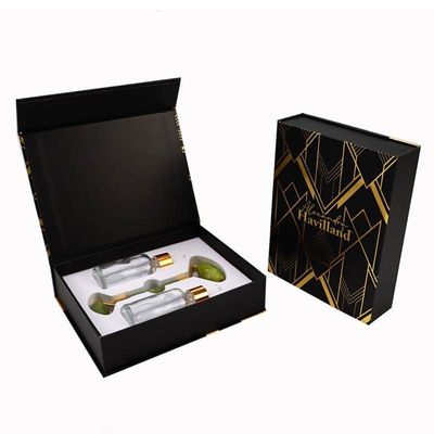 Kitap Flap Kutusu Özel Logo Yazdırılmış Guasha Jade Gua Sha Roller Aracı için Manyetik Sert Kutusu