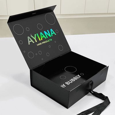 157g Sanat Kağıdı Manyetik Paket Kutusu 2mm Karton Makineli Hediye Kutuları Şeritli