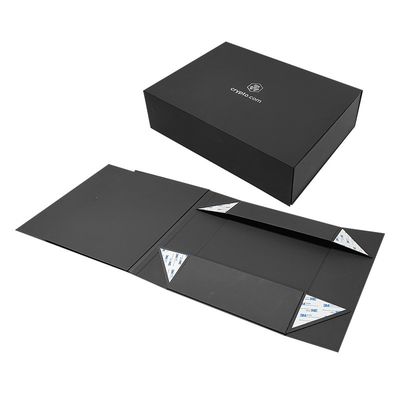 Özel Logo Siyah Kağıt Manyetik Kapama Katlanabilir Hediye Kutusu Sıcak Folyo/UV/Lak Finish