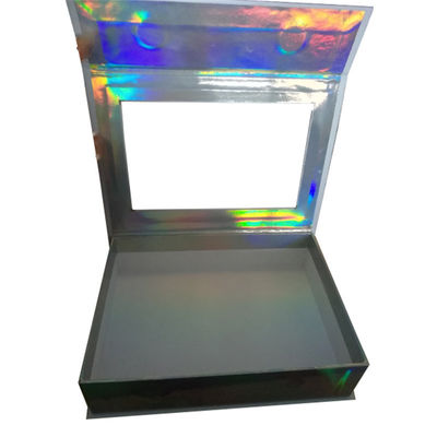 Manyetik Holografik Etki Blush Paketleme Pencere Özel Logo ile Lash Kutusu HOLO