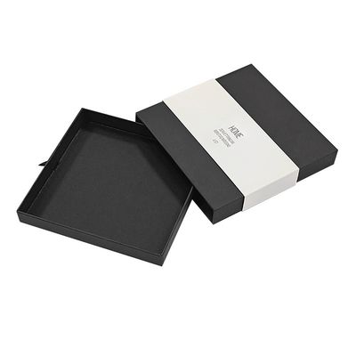 Mücevher Kağıt Çekmece Paket Kutusu Siyah Çizgi Kutusu Paket Kutusu Özel Logo