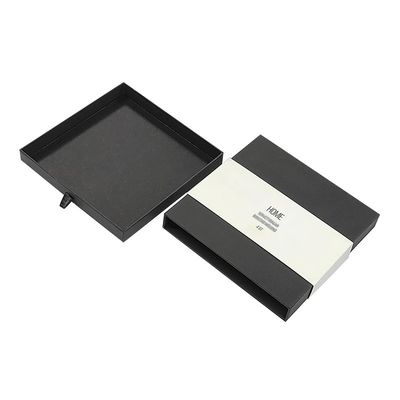 Mücevher Kağıt Çekmece Paket Kutusu Siyah Çizgi Kutusu Paket Kutusu Özel Logo