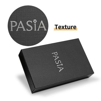 Elegant keten desenini çıkartıp kaydırma logosu paketleme için gümüş folyo damgalanmış kutular