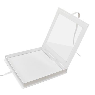 Kapat Kitap Şekilli PVC Açık Üst Pencere Makineli Karton Paket Kutusu Şeritli