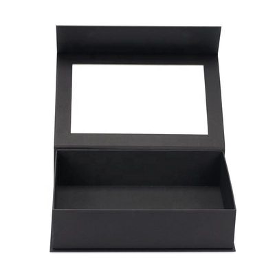Özel Flip Top PVC Pencere Kağıdı Paketleme Açık Kapaklı Pencereli Büyük Manyetik Kapama Hediye Kutusu