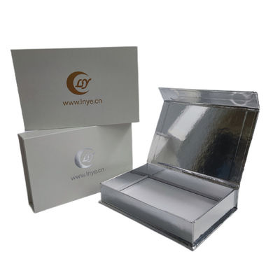 Karton Fildişi Beyaz Gümüş İnci Manyetik Hediye Kutusu Logo Özel Paket Baskı
