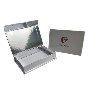 Karton Fildişi Beyaz Gümüş İnci Manyetik Hediye Kutusu Logo Özel Paket Baskı