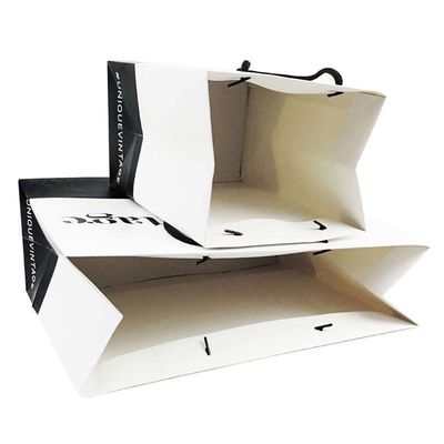 Özel Logo Giyim Alışveriş Hediye Paketleme Çizgi ve UV kaplama ile kağıt torba