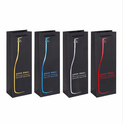 Özel basılı şişe kağıt şarap torbaları saplı saplı saplı ve CMYK/PANTONE baskı