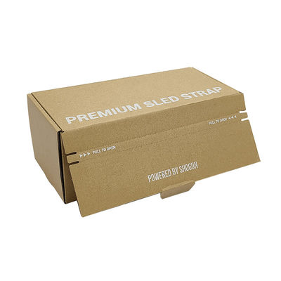 FSC Sertifikası Easy Tear Strip Açılış Mühürü Kahverengi Kraft Gürültülü Karton Nakliye Kutusu Fermuar Posta Kutusu