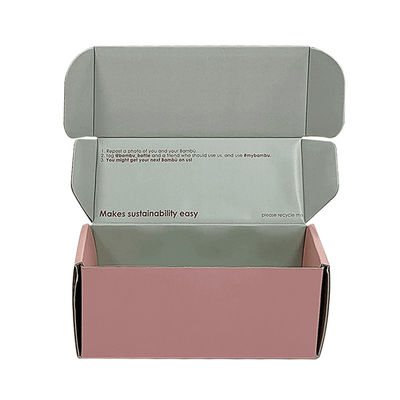 Özel Logo Mücevher Kutusu pembe Kozmetik Kağıt Hediye Dalgalanmış Kutusu Paket Kutusu