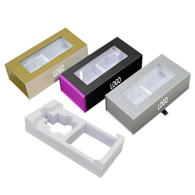 Özel logo Lüks Karton Manyetik Kablosuz Kulaklık Paket Kutusu EVA Liner Paket Asma Kutusu