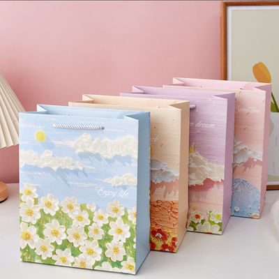 Özel Kraft Sanat Hediye Kağıt Paket Çantası Kişiselleştirilmiş Pembe Küçük Paket Elde Tutulan