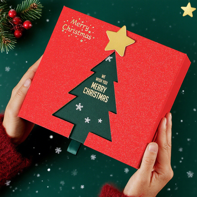 Yıldız Çorapları için Endüstriyel Özel Noel Kutusu Kişiselleştirilmiş Hediye El İşlemi Ambalajı