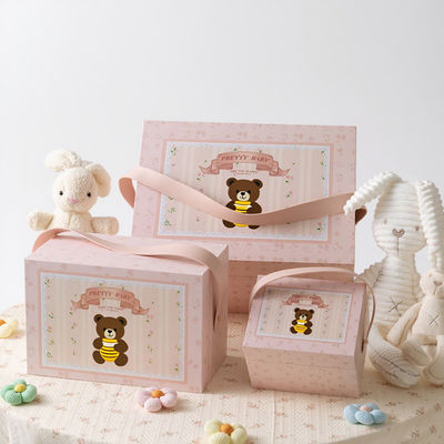 Toptan Satış Özel Çocuklar için Çevre Dostu Karton El Yapımı Ambalaj Hediye Kutusu Oyuncak Saklama Kutusu Saplı