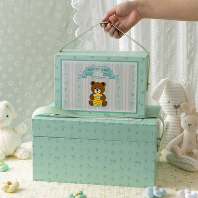 Toptan Satış Özel Çocuklar için Çevre Dostu Karton El Yapımı Ambalaj Hediye Kutusu Oyuncak Saklama Kutusu Saplı