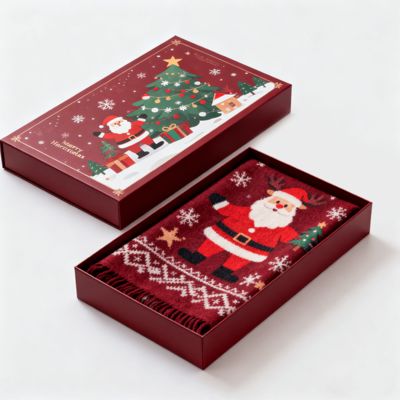 Özel Lüks Noel Hediye Kutuları Mat Sert Karton, Eşarp, Elbise, İç Çamaşırı, Gömlek Ambalajı için Geri Dönüştürülmüş Aseptik Malzemeler