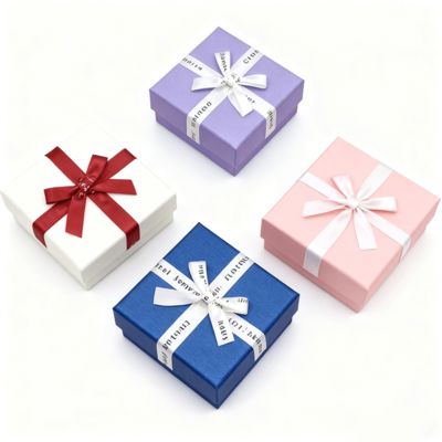 Özel Takı Ambalajı İngiliz Kurdele Cennet Dünya Kare Kutu Zarif Karton Kapak Küpeler Yüzükler Kutuları İçin