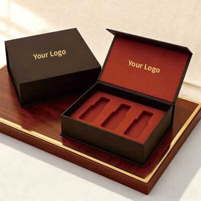 Custom Personalized Logo  Paper Boxes Magnetic Gift Box With Foam Insert Luxury Rigid Cosmetic For Makeup Perfume