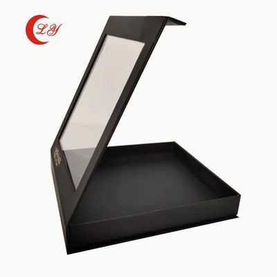 Süpermarket Matt Siyah Manyetik Paket Kutusu Açık Pencereli Karton Hediye Kutuları