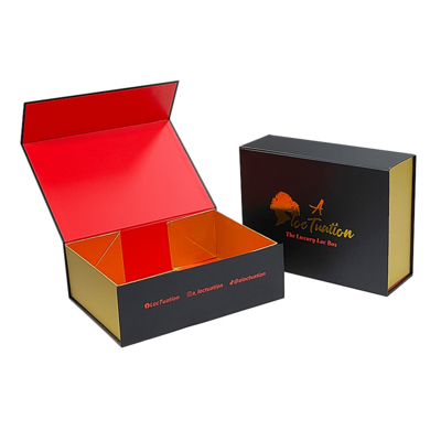 Premium Özel Logo Lüks Büyük Mat Sert Kağıt Karton Siyah Katlanabilir Boş Manyetik Kutu ISO9001
