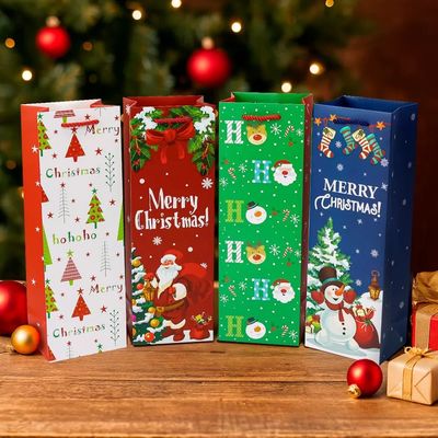 Özel Küçük Kişiselleştirilmiş Noel Kağıdı Lüks Alışveriş Kağıt Çantası